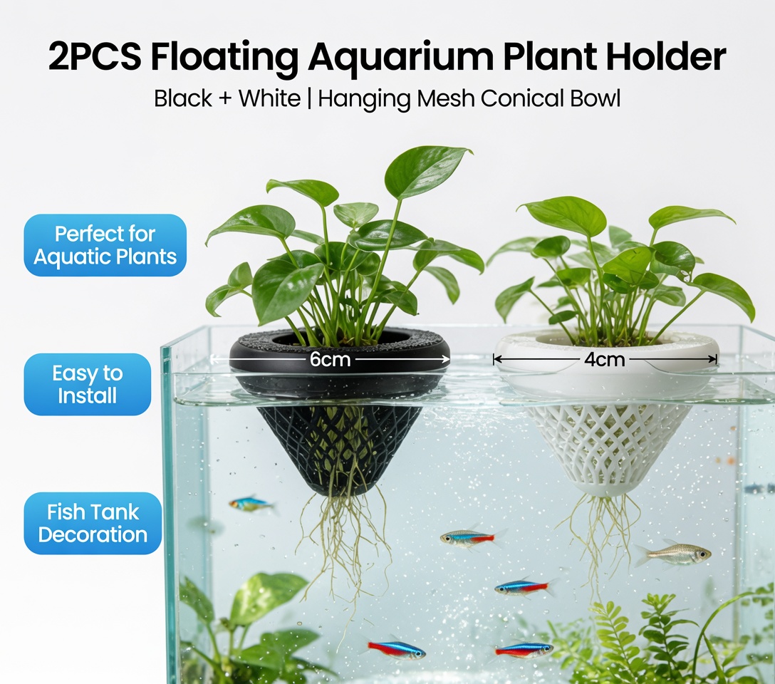 2 шт. плавающих держателей для – обзор и цена Plant Aquarium Pot